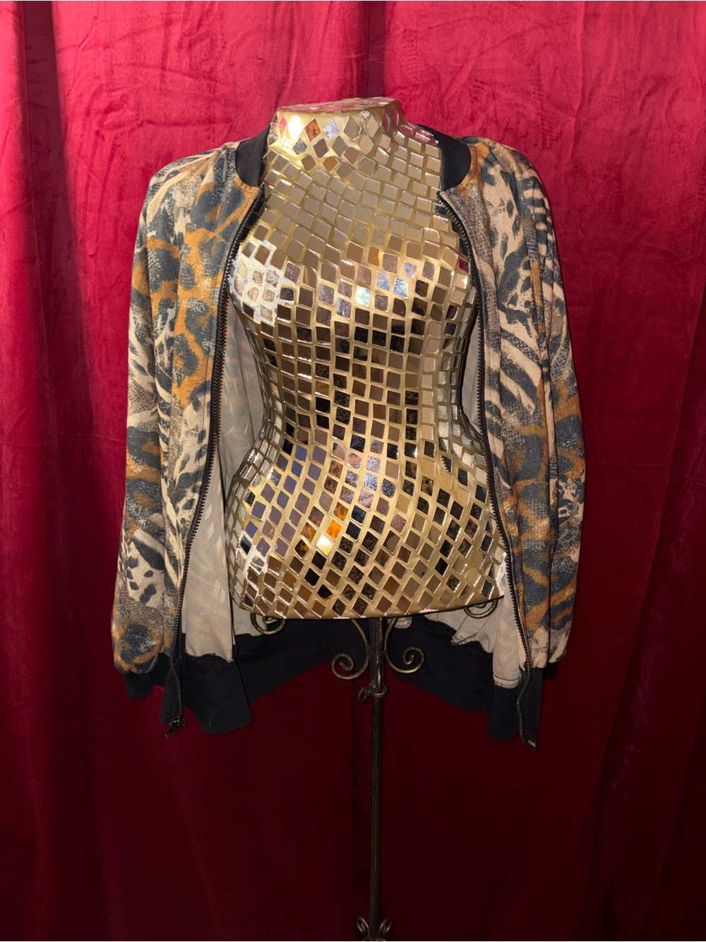 Silver Threads Animal-Print Bomber Jacket